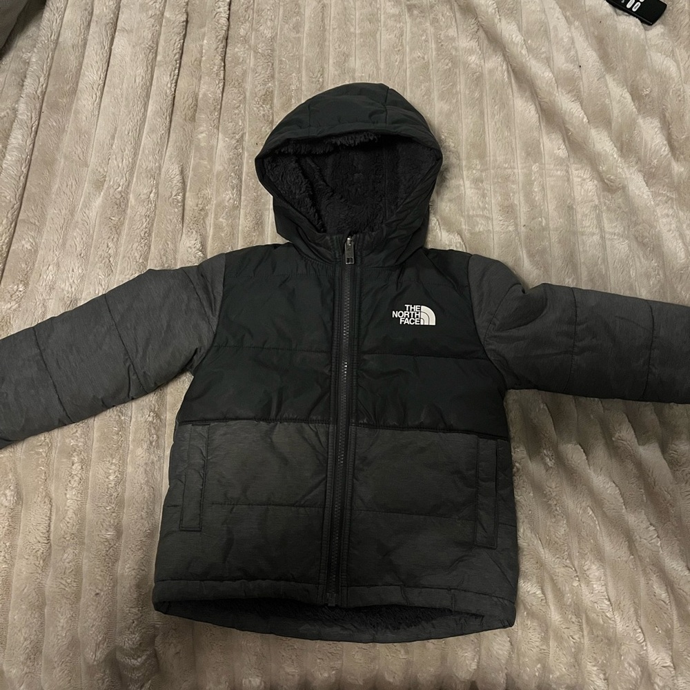 The North Face Charcoal and Black Puffer Jacket